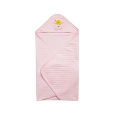 PiYOPiYO 黃色小鴨 夏季包巾, 83%棉, 17%聚酯纖維, W78xL81(cm), 粉, 1入