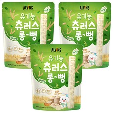 엘빈즈 유아용 유기농 츄러스 롱뻥 STEP1, 30g, 3개