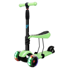 Jane&Nini Toy 2合1兒童滑板車 室內滑步車 2~14歲 承重25kg, 綠, 1台
