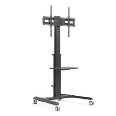 엘디엘마운트 이동형 높이조절 TV 스탠드 이동식 티비 거치대 블랙, APL-TRS64B, 1개