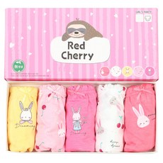 여아용 체리 삼각 팬티 5종 세트