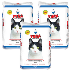 PURA 普拉 優質超凝結大地礦砂, 3包, 無香味, 4kg