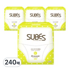 슈베스 다이나믹 슬림 팬티형 기저귀 아동공용, 대형(L), 240매