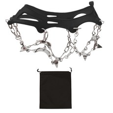 Elmountain 15爪鏈式冰爪 2入 + 收納袋組合, 黑色(冰爪)