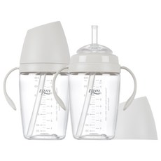 티지엠 쌀알 트라이탄 빨대컵, 240ml, 2개, 퓨어화이트 240ml, 2개, 퓨어화이트