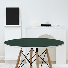 Another 防水圓形皮革桌布, 黑色 + 綠色, 直徑 100cm