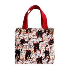 手提保溫袋, 1個, 黑白招財貓