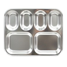 kitchen U 環保4格餐盤, 銀色, 1個