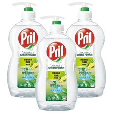Pril 淨麗 台灣公司貨 植純萃洗碗精 檸檬草, 750ml, 3瓶