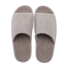 Home of flowers 繁花之家 日式亞麻室內拖鞋/居家拖鞋/防滑拖鞋/棉拖鞋/止滑拖鞋/情侶室內拖鞋/ 靜音拖鞋 適合腳長27.5~29cm, 咖啡色, 1雙