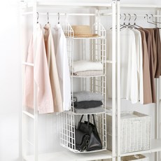 HOMENHOUSE 衣櫃內用大型3層層架衣架, 象牙白