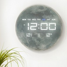 빌라드하우스 문라이즈 LED 인테리어 벽시계, 문