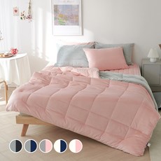 milk design 素色絎縫超細纖維薄被, 粉色 灰色