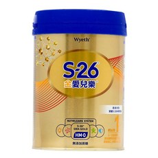 Wyeth 惠氏 S-26 金愛兒樂嬰兒配方奶粉 1號再升級版 0~12個月, 850g, 1罐