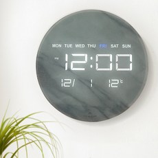 VillaDeHouse 月昇LED室內裝飾壁鐘, 大理石