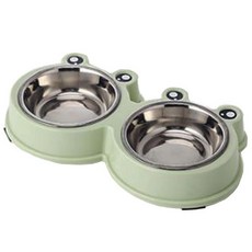 Onbit Pet 寵物大眼雙碗, 綠色, 1個