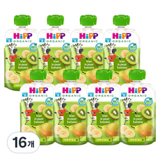HiPP 喜寶 有機水果副食品 奇異果梨子香蕉, 100g, 16個, 綜合口味(梨子/香蕉/奇異果)