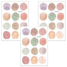 WA. WALL ART 無痕設計壁貼 防水PVC 圓點 + 點點 + 莫蘭迪 + 幾何 FX-F279 3張, 多色