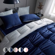 밀크디자인 솔리드 투톤 극세사 침구 세트