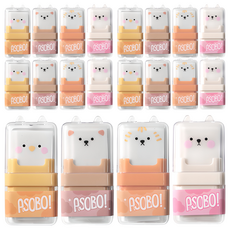 動物滾輪橡皮擦 4種組, 混合顏色, 5套