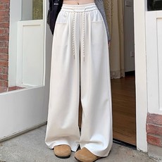 Elsso 寬版口袋抽繩鬆緊帶運動褲