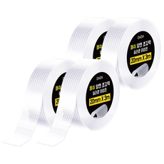 DADA 網格雙面超強力矽膠膠帶 20mm x 3m, 透明, 4個