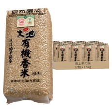 池上多力米 池上大地 有機香糙米, 1.5kg, 12包