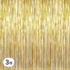 EMOKUBEE 派對窗簾, 金色, 3個