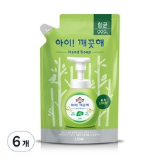 아이깨끗해 향균 폼 핸드솝 숲 속 산책향 리필, 6개, 450ml