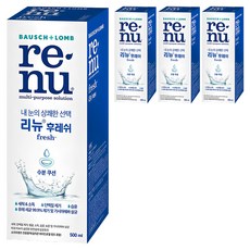 리뉴 후레쉬 렌즈 세정액, 500ml, 4개