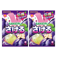 UHA 味覺糖 撕吧 巨峰葡萄味軟糖 7枚入, 32.9g, 2包