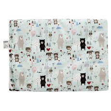 PUKU 藍色企鵝 棉柔印花被 多用途幼兒被 天然純棉 台灣製造 75 x 100cm, 動物森林藍, 1個