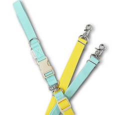 hitzzi 防纏繞狗狗一體式雙頭牽繩, 黃薄荷色, 1個