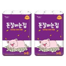 Donjalbeoneunjip 3層柔軟捲筒衛生紙, 30m, 30捲, 2袋