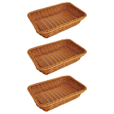 That's That 藤編長方形展示托盤, 棕色, 3個