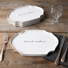 하우밍 프렌치모던 접시 4p, 화이트, 4개