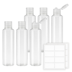 Vitabello 旅行用乳霜乳液分裝瓶 100ml+標籤貼紙, 單一顏色, 6個