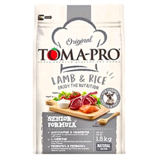 TOMA-PRO 優格 高齡犬 乾飼料 添加葡萄糖胺和軟骨素 左旋肉鹼 茄紅素和益生菌, 羊肉 + 米, 1.5kg, 1袋
