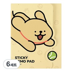몰티즈 4단 점착 메모지 세트, 리트리버, 6세트
