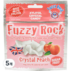 퍼지락 자일리톨 크리스탈 캔디 복숭아향, 40g, 5개