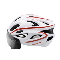 自行車用護目鏡安全帽, 白紅