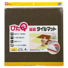 LEC 吸附水洗地墊 4片, 棕色, 1組