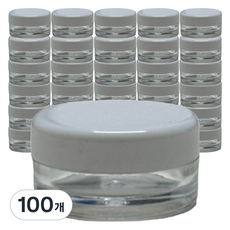 迷你乳霜圓形容器 5g, 透明, 100個