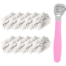 모모리빙 굳은살제거 발 각질 면도기 핑크 + 면도날 10p 세트, 1개