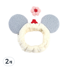 미니맥시 뷰티 플라워 마우스 헤어 밴드, 블루, 2개