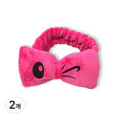 리본 헤어벤드, 핑크, 2개