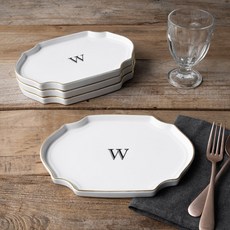 Houmming 法式造型餐盤 4入, 白色的