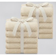 Tamsaa 經典緞帶包裝飯店毛巾 200g 40支, 10個, 奶油米色