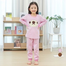 LollyTree 兒童三層小熊保暖家居服上下套裝