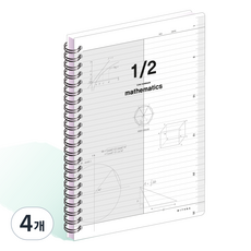 위드나 2분할 PP 수학노트 80-0101, 랜덤발송, 4개